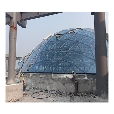 Blauw aluminium gordijnwand glazen gevelpaneel voor staalconstructie Gebouwontwerpoplossing op de wereldmarkt
