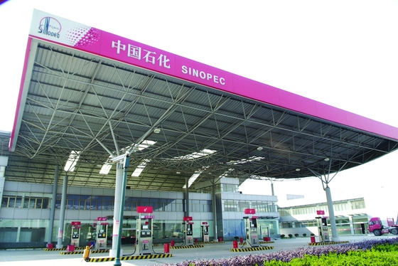 De economische Lichte Inrichtingen van de Benzinestationluifel pasten Enige Helling aan
