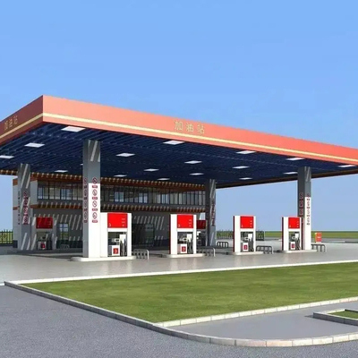 Q345 van de de Luifelstructuur van de Benzinepomp het Benzinestationbouw 150mm Dak het Buigen