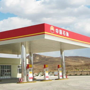 Q345 van de de Luifelstructuur van de Benzinepomp het Benzinestationbouw 150mm Dak het Buigen