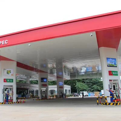 Q345 Geprefabriceerd EPS van de het Staalstructuur van de Benzinestationluifel Dak