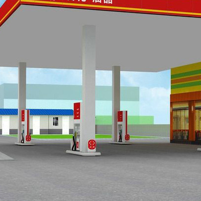 Q345 Geprefabriceerd EPS van de het Staalstructuur van de Benzinestationluifel Dak