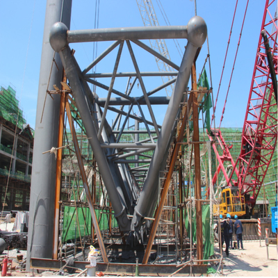 100m Lange van het de Structuur Grijze Q345 Staal van de Spanwijdtebundel de Buisbundels op Plaatsinstallatie