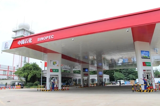Prefab van de het Benzinestationluifel van GB Q235 de Vullende Hete Gegalvaniseerde Onderdompeling