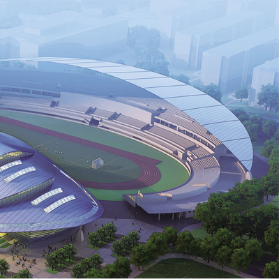 S355JR het gebogen van de het Staalstructuur van het Dakstadion Onregelmatige Lassen