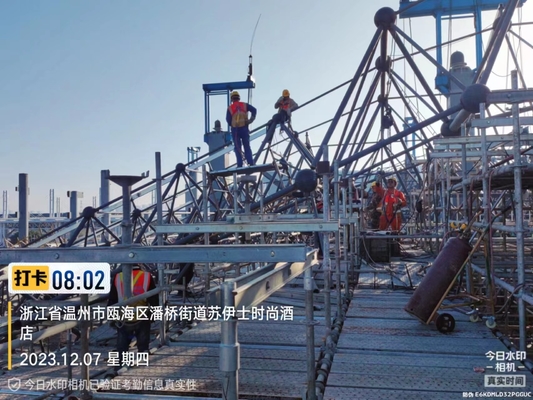 H-afdeling balk ruimte frame truss voor 100 - 1000 ton laadvermogen