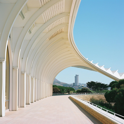 ETFE- en PTFE-spanningsmembraanstructuur voor elegante architectonische vormen