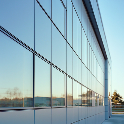 Lichtgrijze aluminium gordijnmuur voor grote ziekenhuisgebouwen