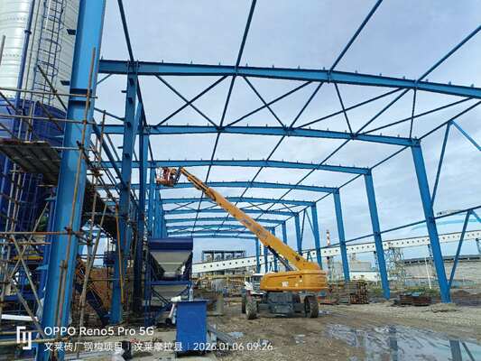Geverfd of gegalvaniseerd magazijndakstructuur Staalframe aangepaste hoogte Ontworpen voor industriële opslag